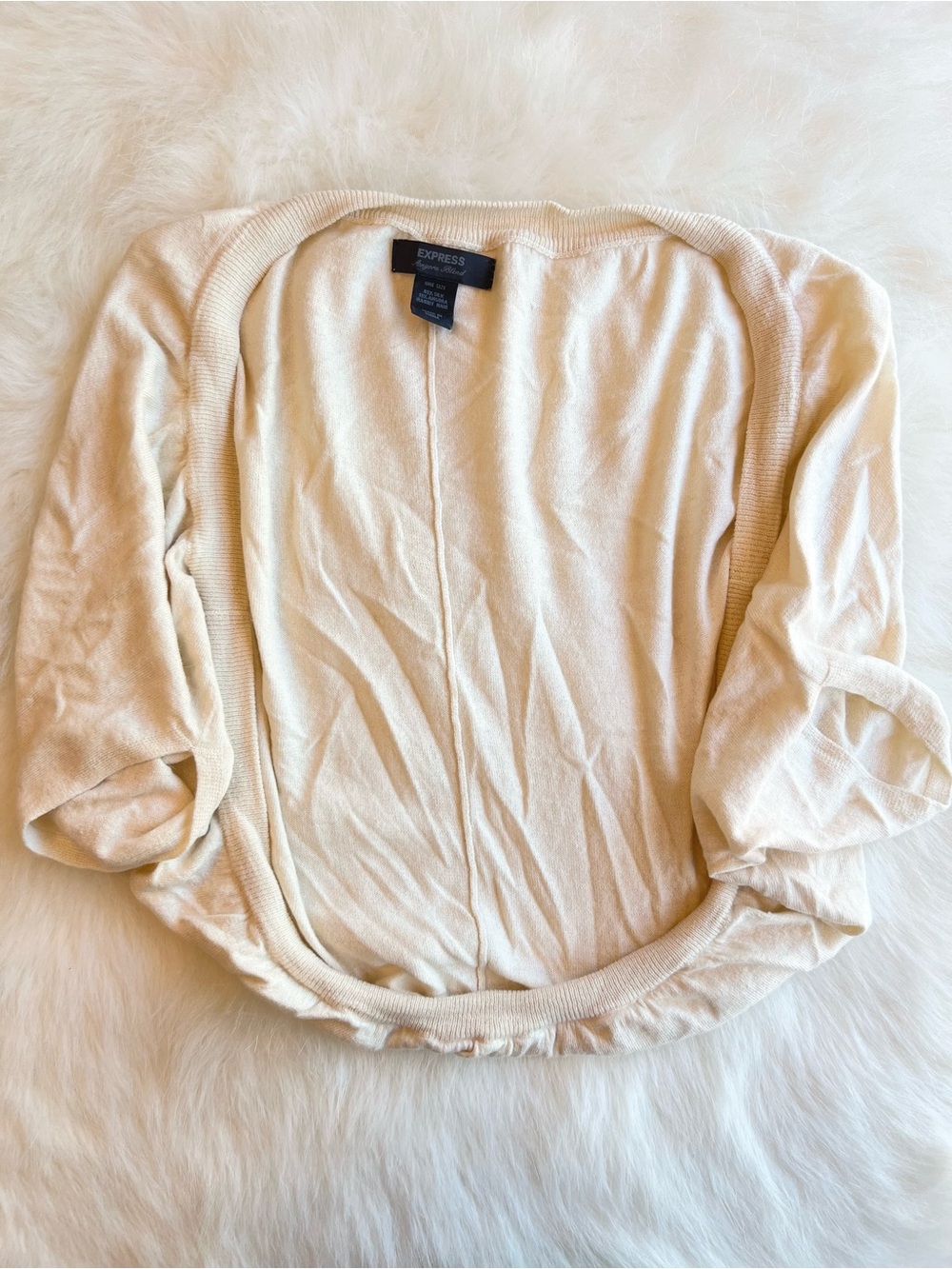 Express Women's Cream Open-Front Bolero Shrug Cardigan